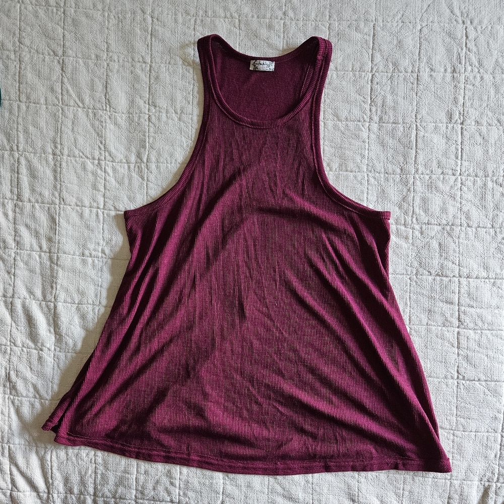 Anthropologie free people ribbed tunic tank top (0426)